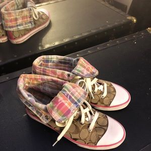 🌙🎀CUTE COACH HIGH TOP SNEAKERS